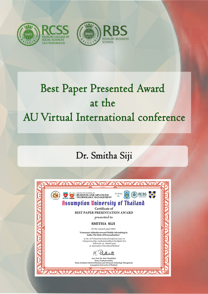 Best Paper Presented Award